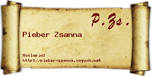 Pieber Zsanna névjegykártya